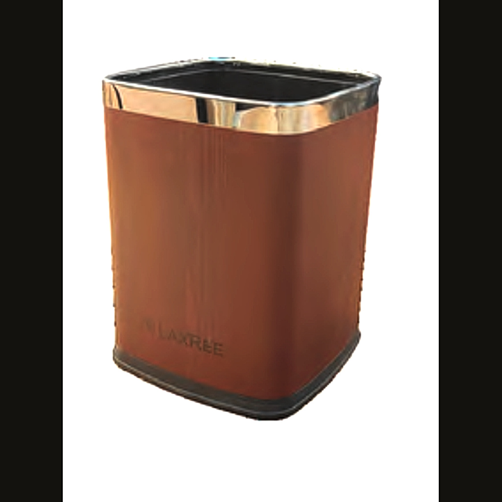 Double Layer Dustbin — Wooden Finish, 5 Ltr
