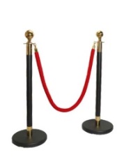 Q Manager Stanchion — Ball Top, Black