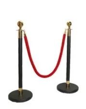 Q Manager Stanchion — Ball Top, Black