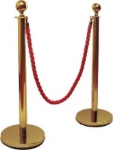 Q Manager Stanchion — Ball Top, Gold