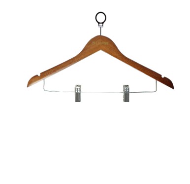 Solid Wood Hanger — Antitheft, SS Clip, B Grade