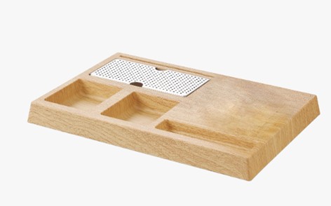 TCM Tray with Anti-Theft — Wooden Finish + SS